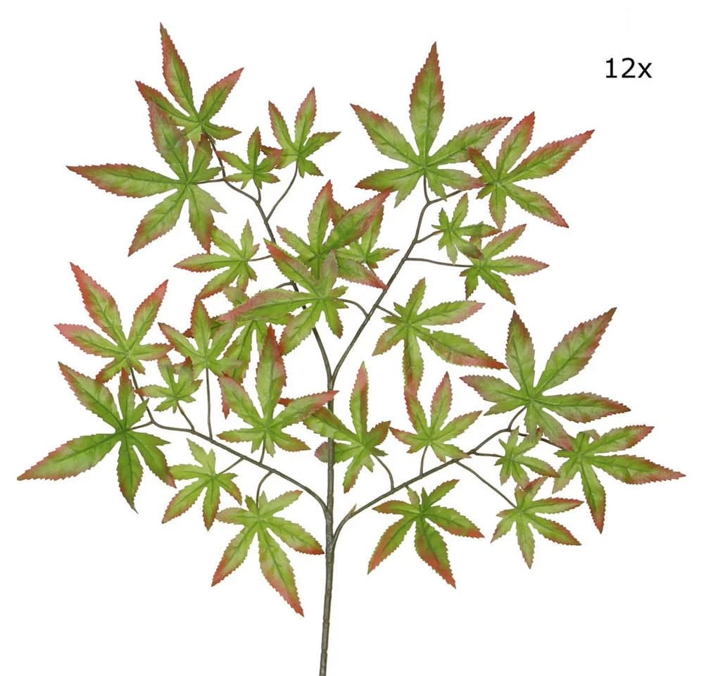 Decovego Künstlicher Ahornzweig Herbstfärbung 65 cm 12er Set - Bild 2