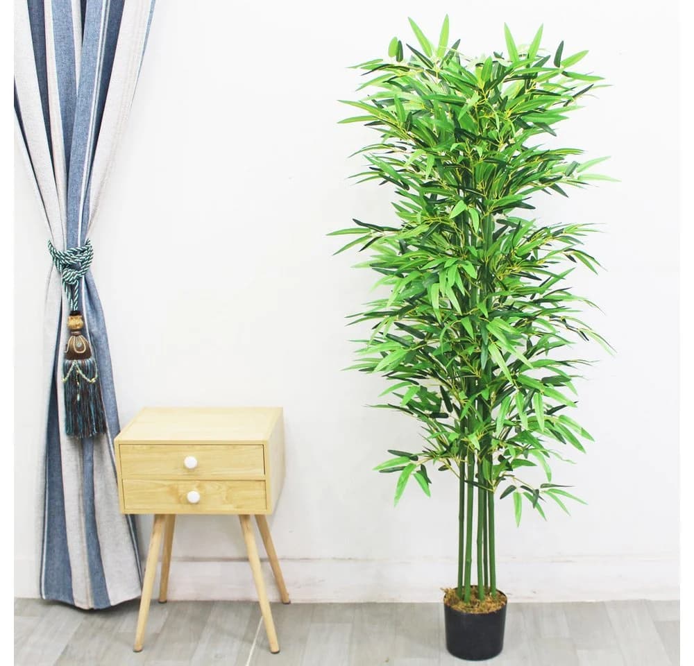 Decovego Kunstbambus 160 cm Grüner Zimmerpflanze