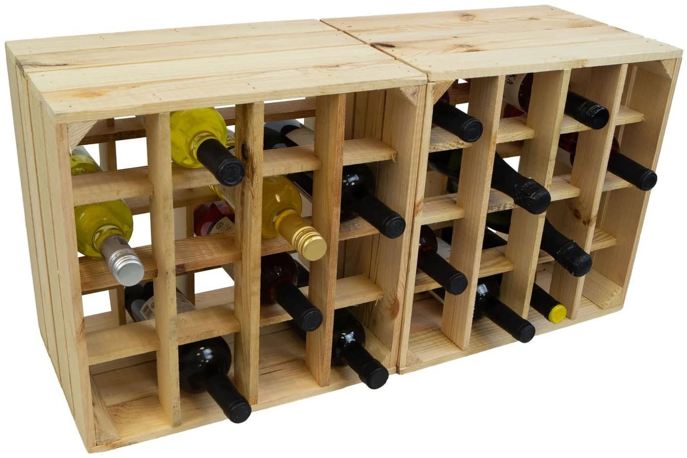 Kistenkolli Altes Land Weinregal 16er Natur Holz - Bild 3