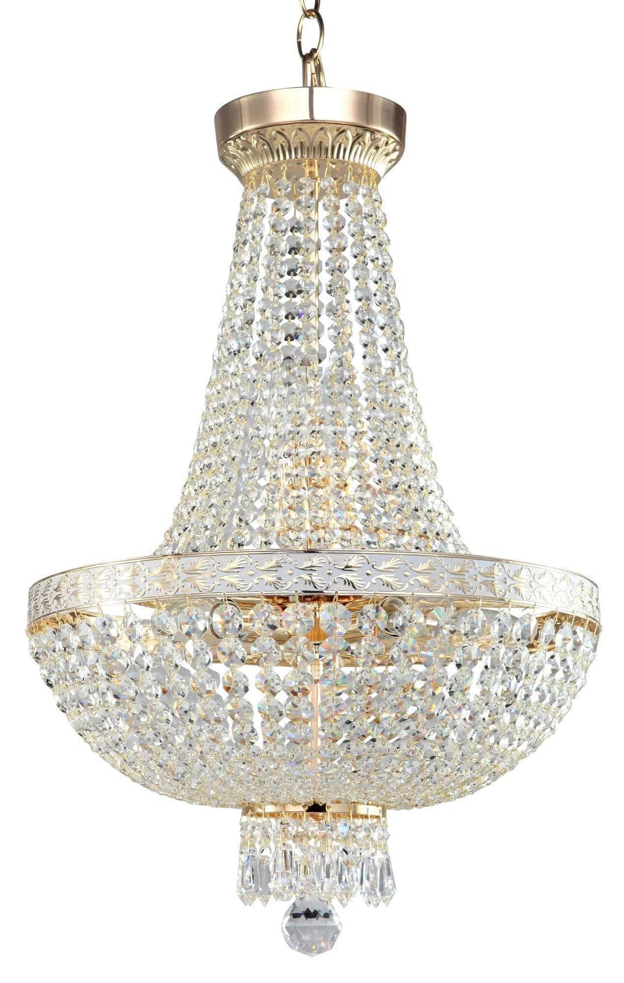 Kronleuchter BELLA Gold Metall mit Kristallen
