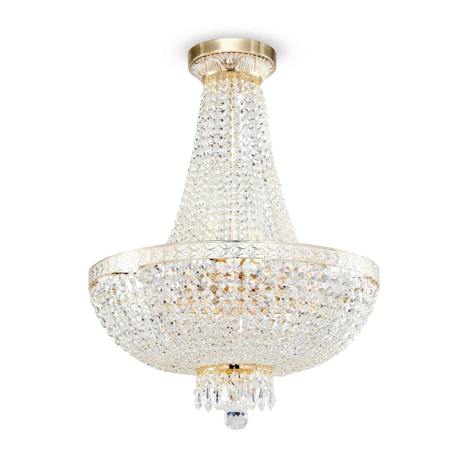 Maytoni Kronleuchter Bella Goldfarben Kristall Ø 50 cm
