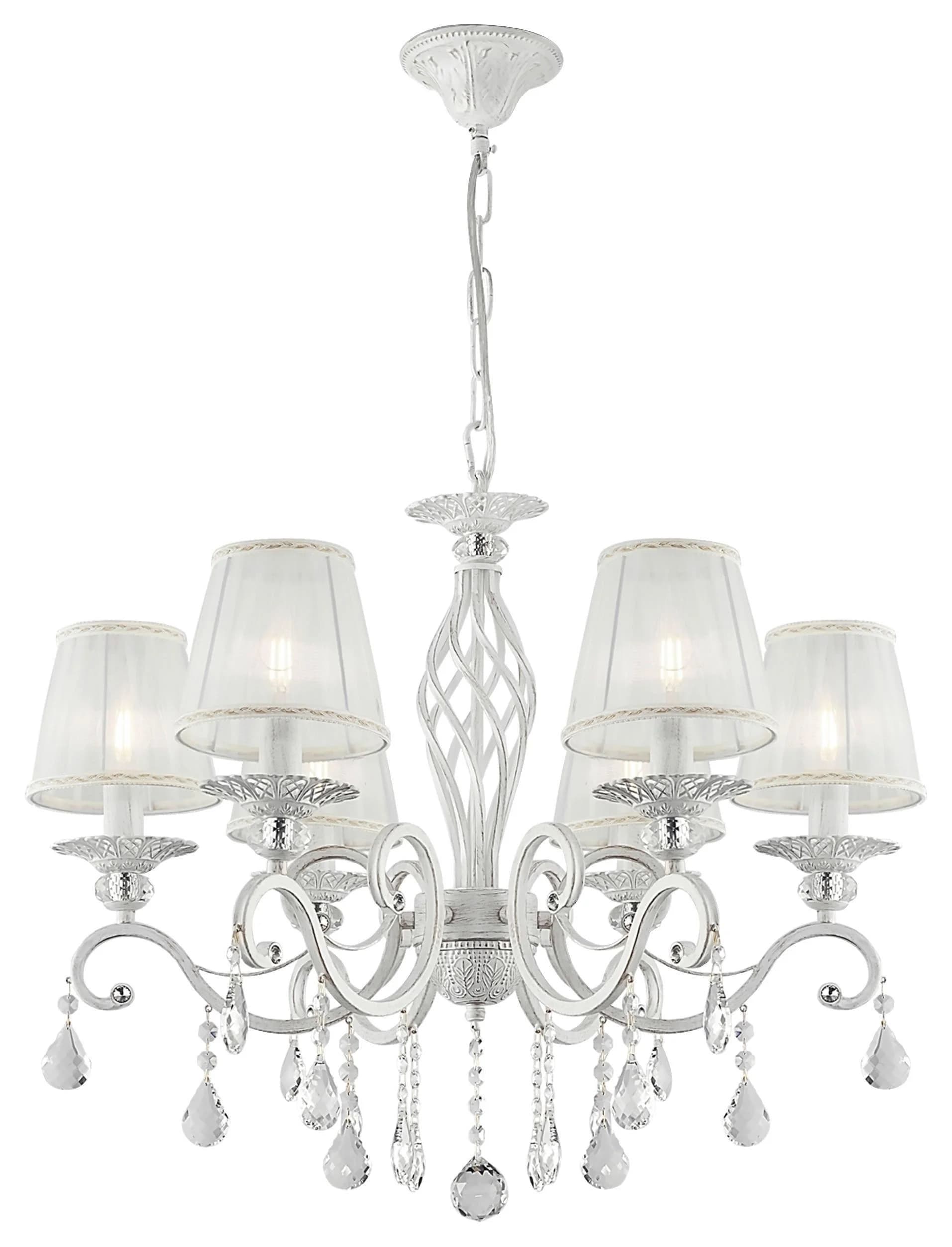 Maytoni Kronleuchter Grace, weiß, 6-flammig, Organza, E14