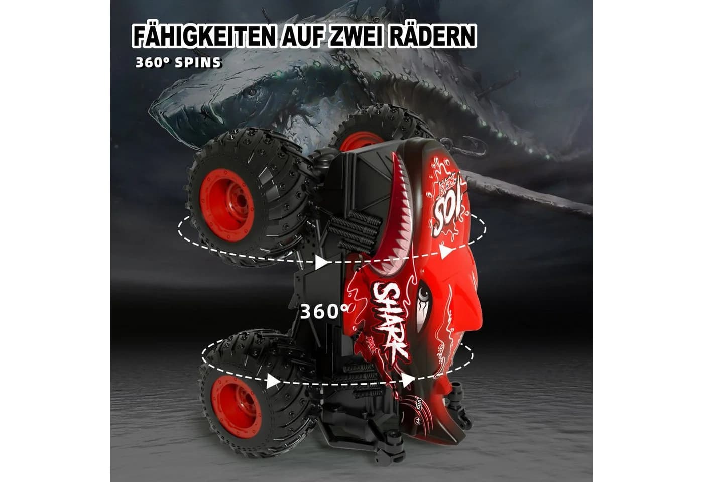 Esun RC Monstertruck Rot 2,4GHz 20km/h mit Tanzfunktion und LED-Licht - Bild 3