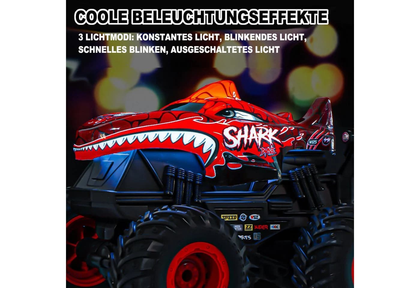 Esun RC Monstertruck Rot 2,4GHz 20km/h mit Tanzfunktion und LED-Licht - Bild 4