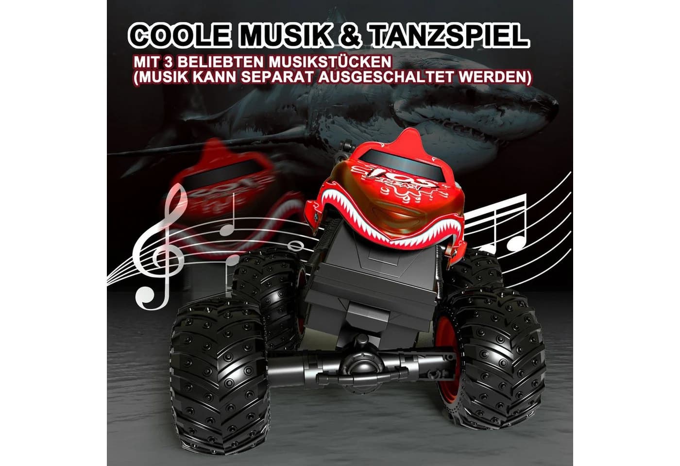 Esun RC Monstertruck Rot 2,4GHz 20km/h mit Tanzfunktion und LED-Licht - Bild 5