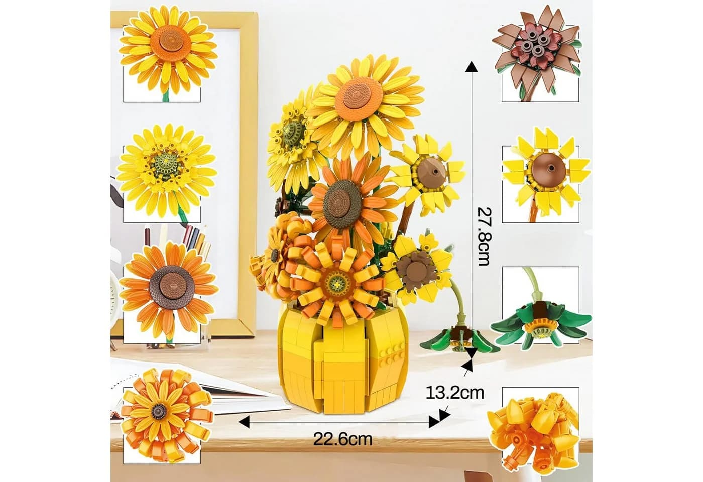 Esun Blumen Set Van Gogh Sonnenblumen 1009 Teile ABS Kunststoff - Bild 4