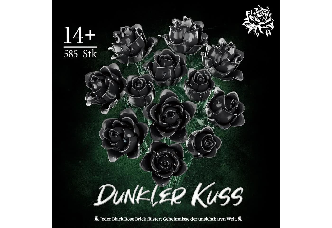 Esun 585-teiliges Schwarz-Rosen Bau-Set ABS-Kunststoff Komplettset