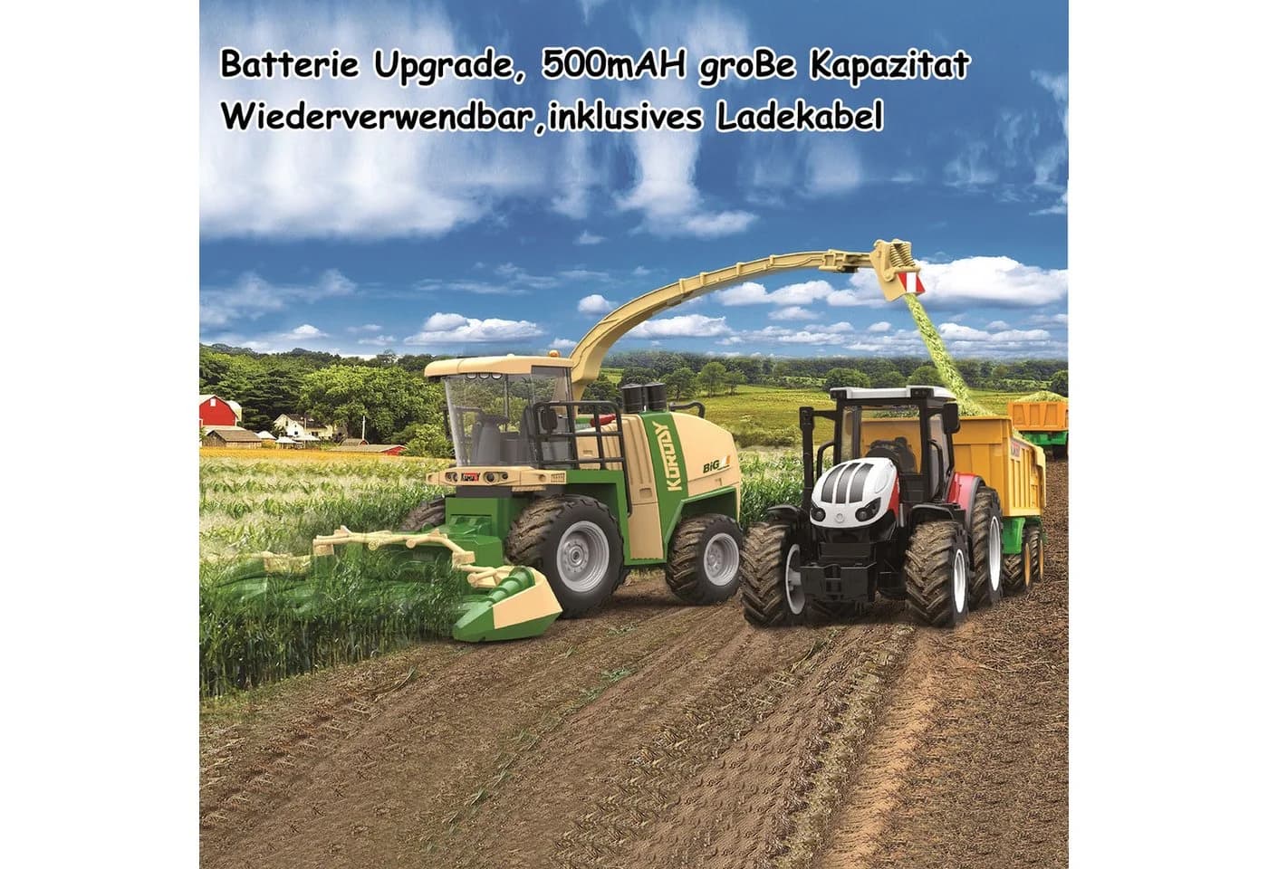 Esun RC-Traktor Ferngesteuerter Mähdrescher Gelb 1:24