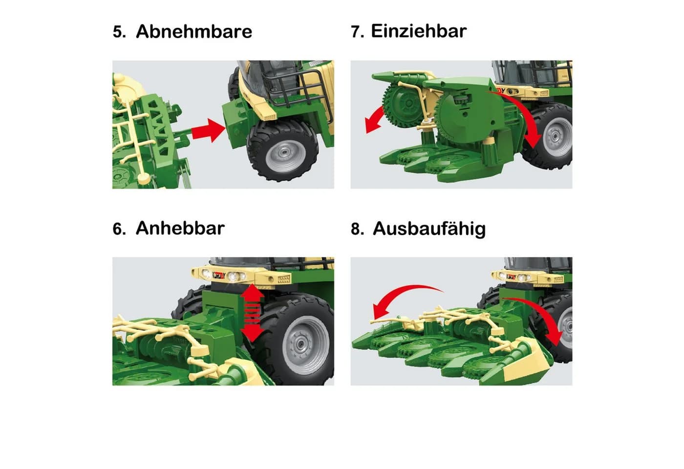 Esun RC-Traktor Ferngesteuerter Mähdrescher Gelb 1:24 - Bild 5