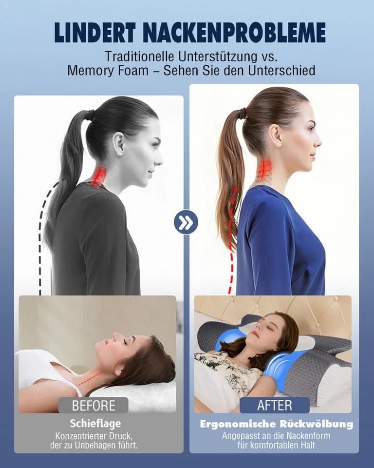 Esun Nackenstützkissen Memory Foam Seitenschläferkissen - Bild 5