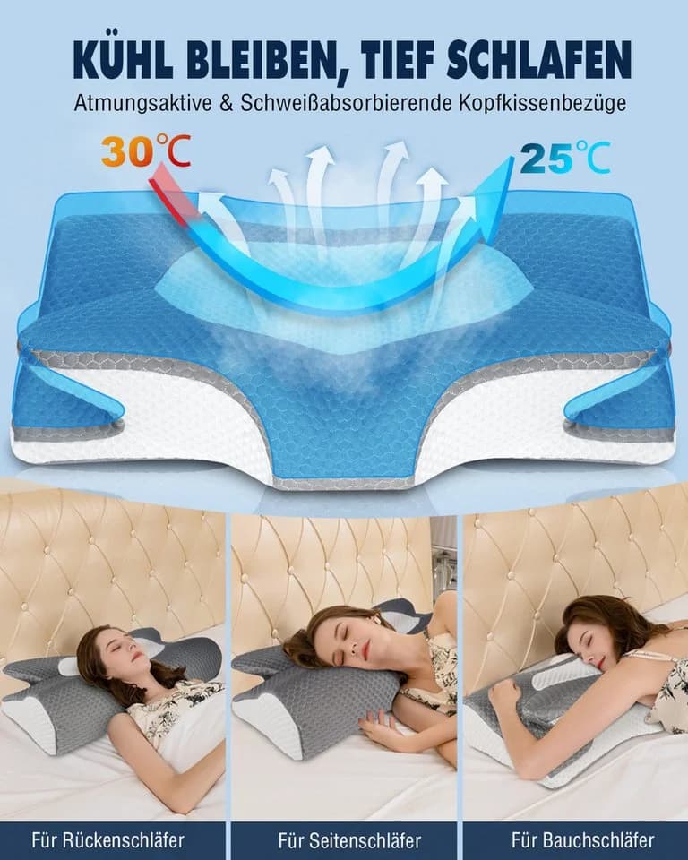 Esun Kissenbezug für IDEA Nackenkissen mit Kühl- und Wärmeeffekt