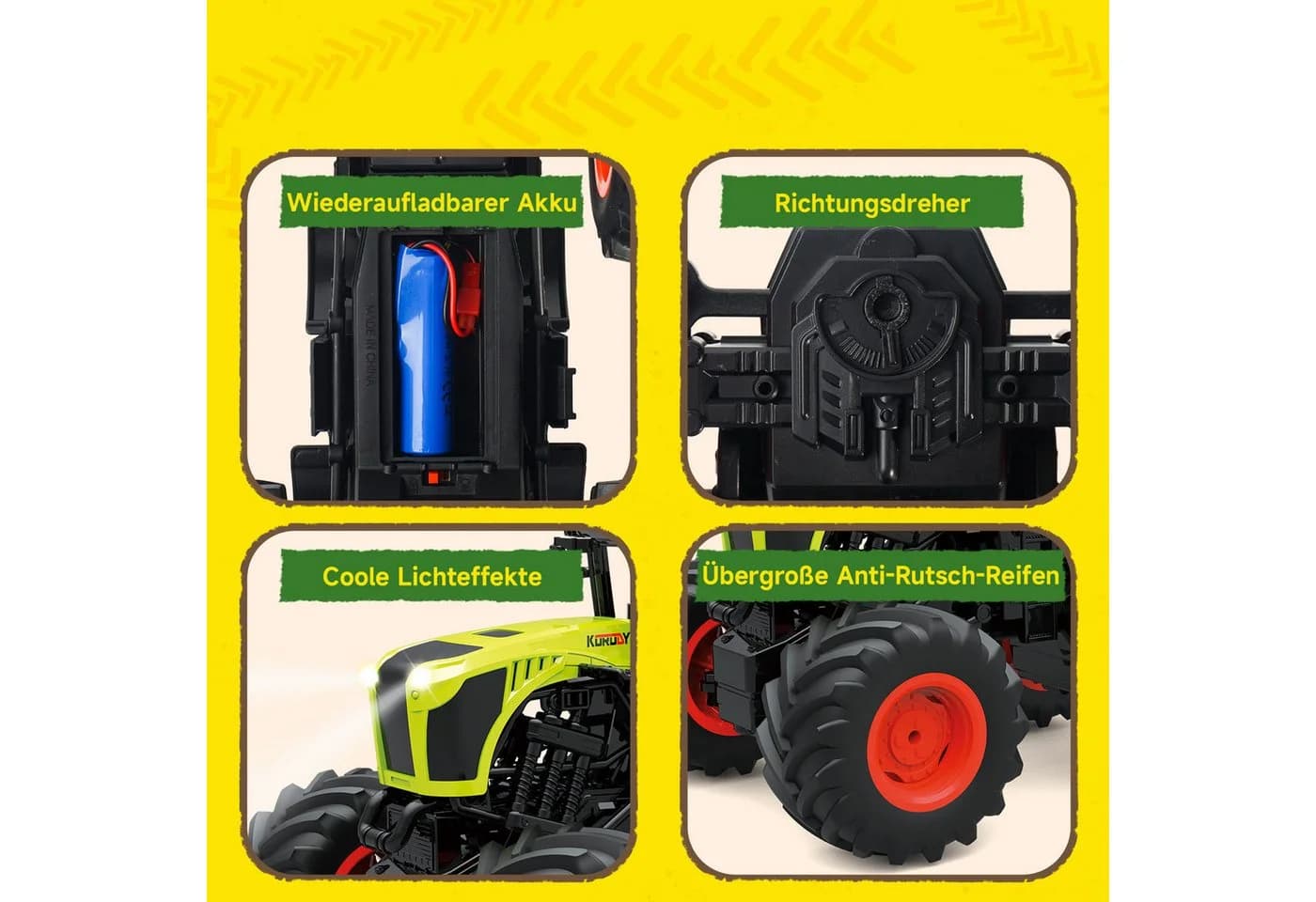 Esun RC-Traktor Ferngesteuert 1:16 mit Licht & Sound - Bild 3