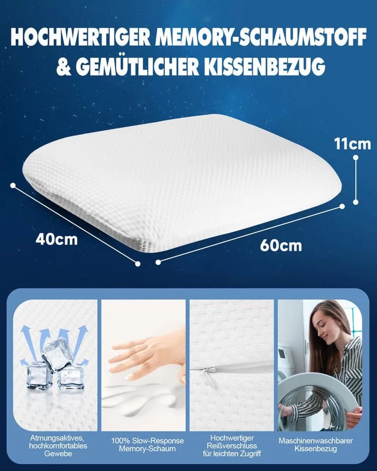 Esun Kopfkissen Ergonomisches Memory Foam Kissen