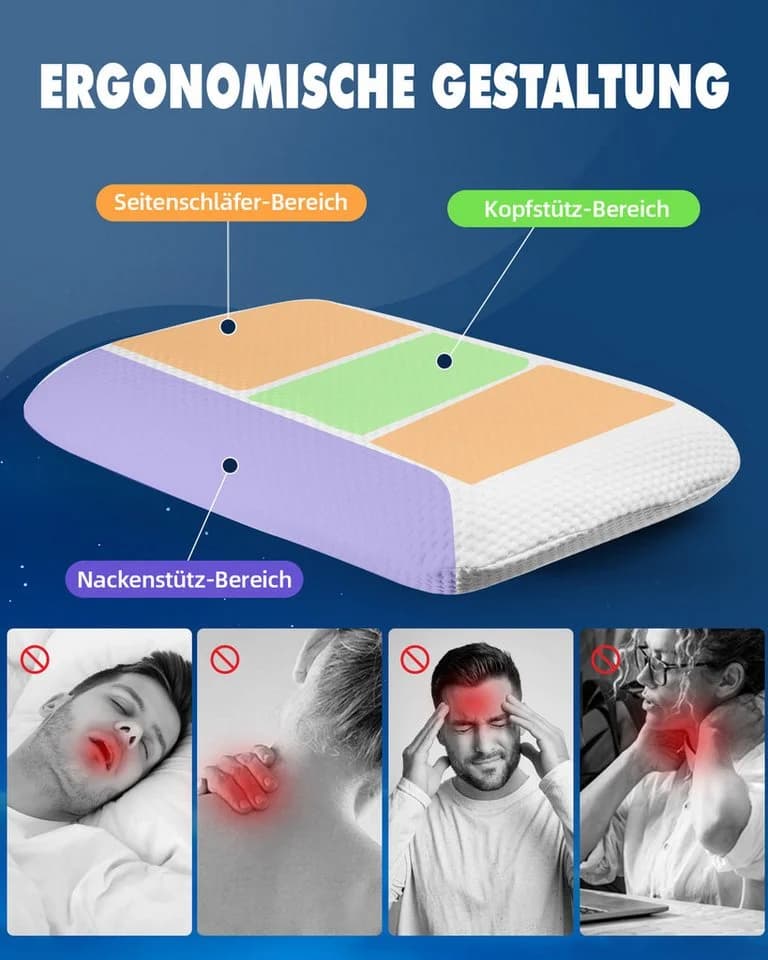 Esun Kopfkissen Ergonomisches Memory Foam Kissen - Bild 3
