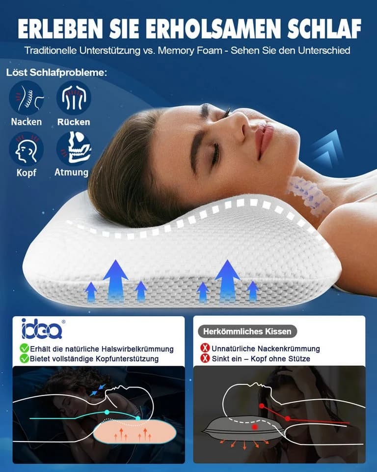 Esun Kopfkissen Ergonomisches Memory Foam Kissen - Bild 4