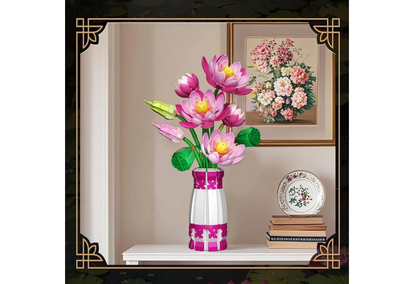 Esun Lotusblumen Botanisches Bauset Rosa 710 Teile - Bild 3
