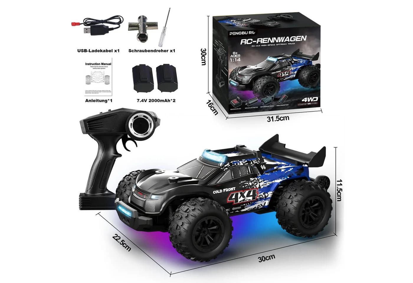 Esun RC-Auto 1:14 Ferngesteuertes Auto 30 km/h 4WD Offroad - Bild 3