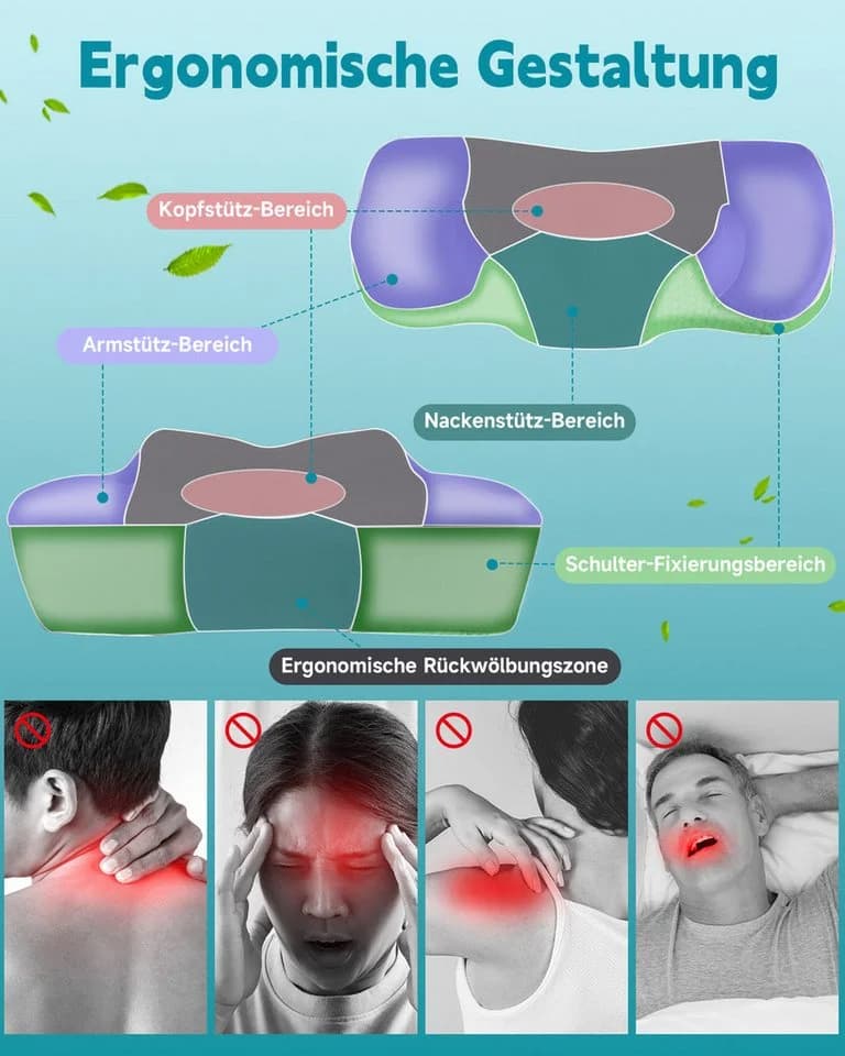 Esun Kopfkissen Nackenstützkissen Memory Foam Seitenschläfer - Bild 4
