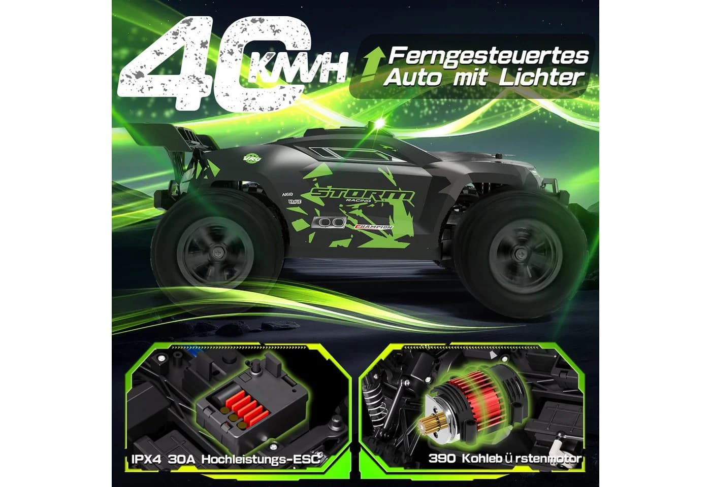 Esun RC-Auto 40KM/H Ferngesteuertes Auto 1/18 Offroad 2,4GHz Monstertruck - Bild 5