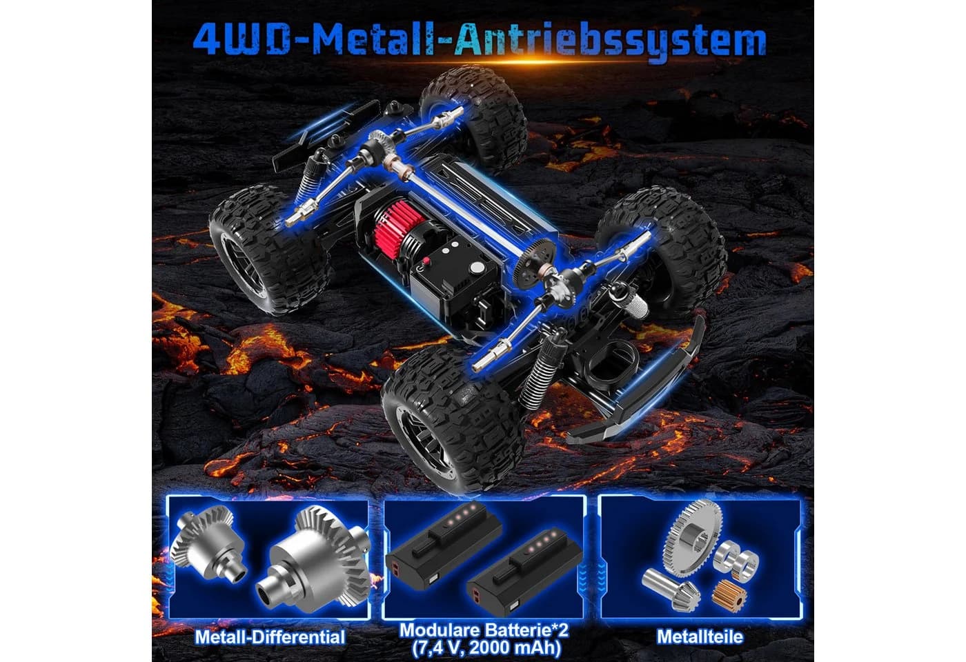Esun RC-Auto Ferngesteuertes Auto ab 8 Jahre, 1:14 RC Drift Car 4WD 30 km/h - Bild 5