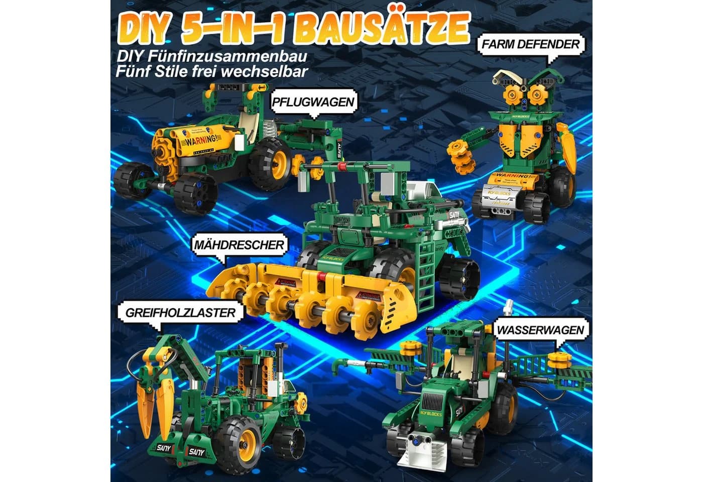 Esun Technik Roboter Kinder 5-in-1 Bausatz