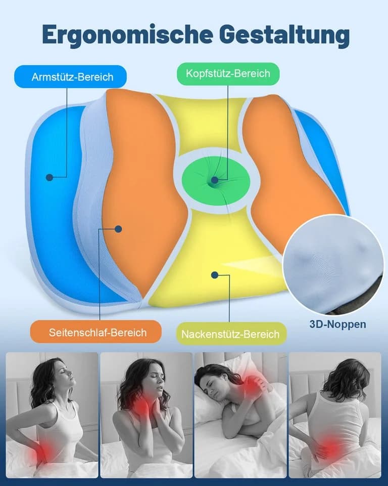 Esun Kopfkissen Nackenkissen Memory Foam Kissen Ergonomisch