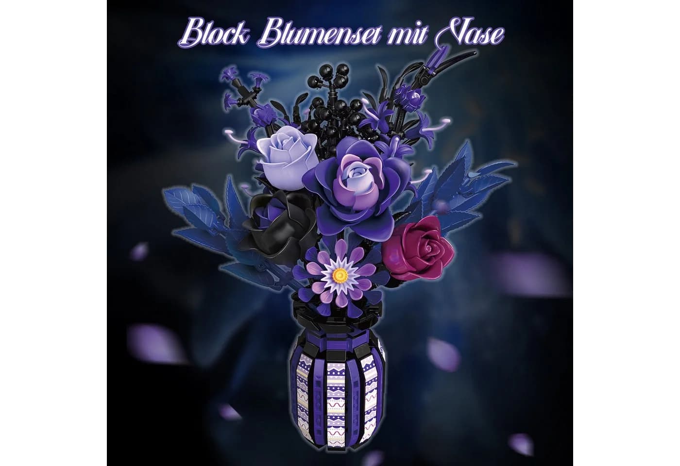 Esun Flowers Bouquet Building Set, Rosenstrauß-Bausatz, 1218 Teile
