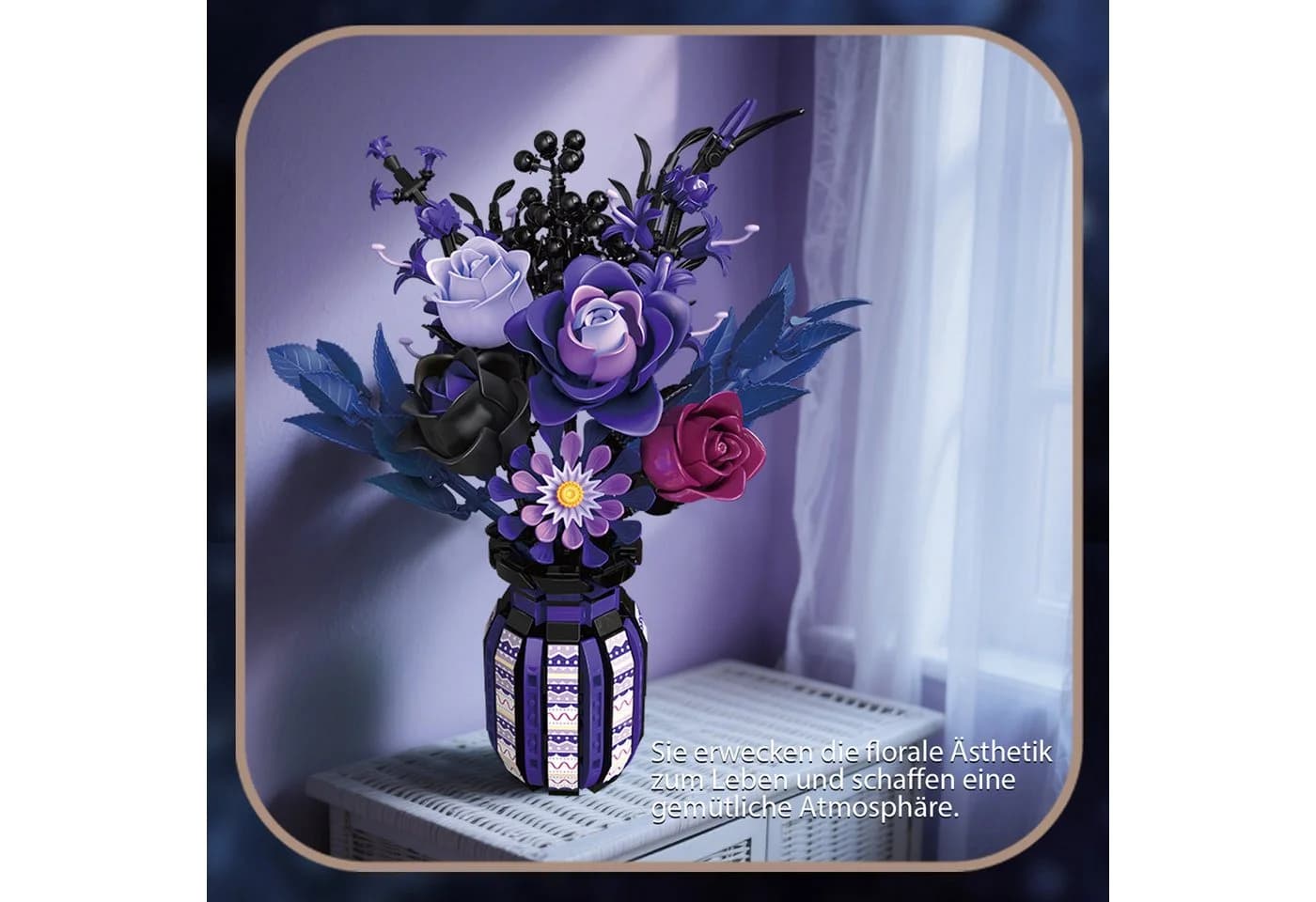 Esun Flowers Bouquet Building Set, Rosenstrauß-Bausatz, 1218 Teile - Bild 4