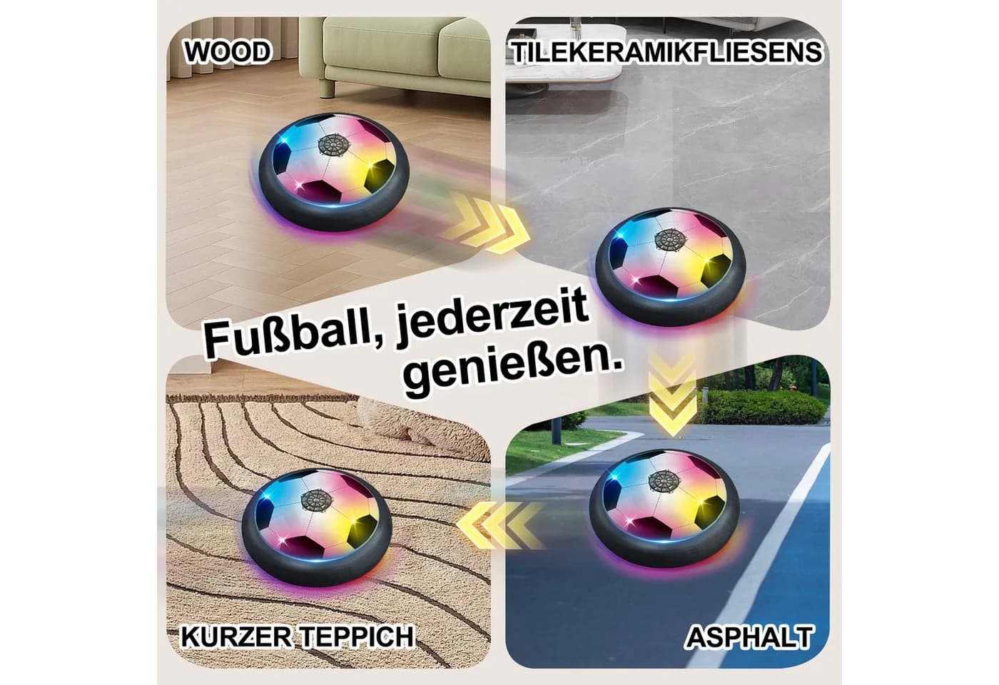 Esun Schwebender Indoor Air Power Fußball mit LED-Beleuchtung - Bild 5