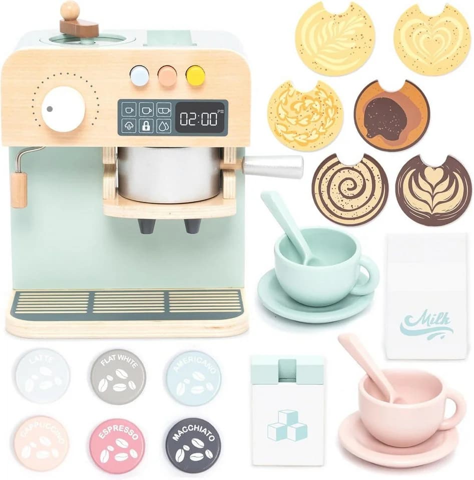 Esun Spielküche Kaffeemaschine Kinder Holz 23 St. - Bild 2