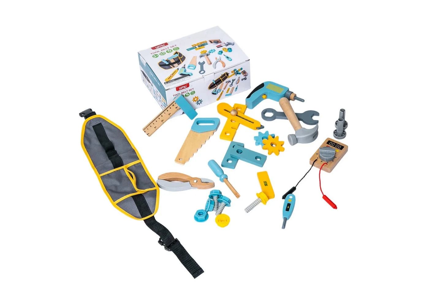 Esun Kinder-Werkzeug-Set 25-tlg. Holz Werkzeugkoffer blau - Bild 5