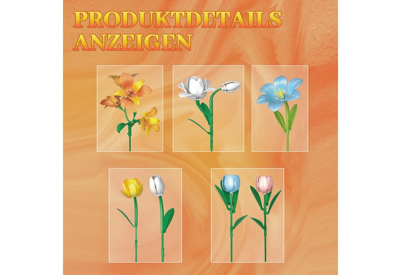 Esun Blumenstrauß Bausatz Tulpen 222 St. Spielbausteine - Bild 4