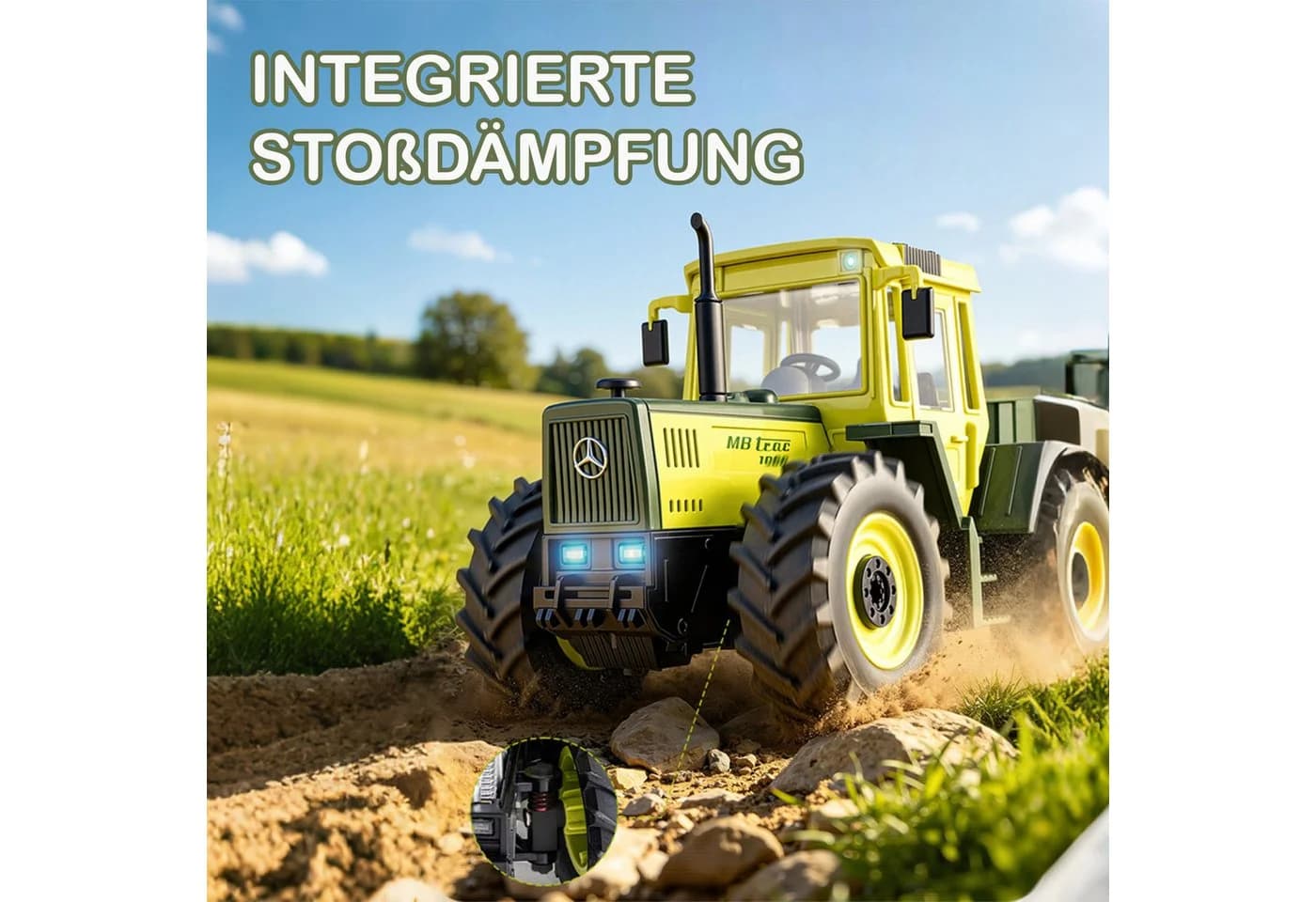 Esun RC-Traktor Mercedes-Benz MB-trac 1000 1:24 Grün Ferngesteuert mit LED