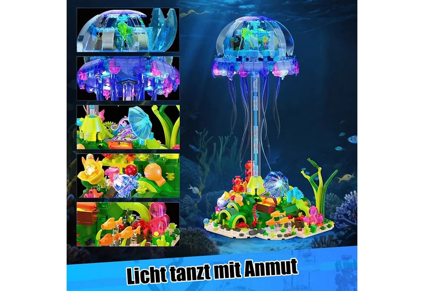 Esun Technik Quallen Bauspielzeug mit Licht & drehbaren Tentakeln - Bild 3