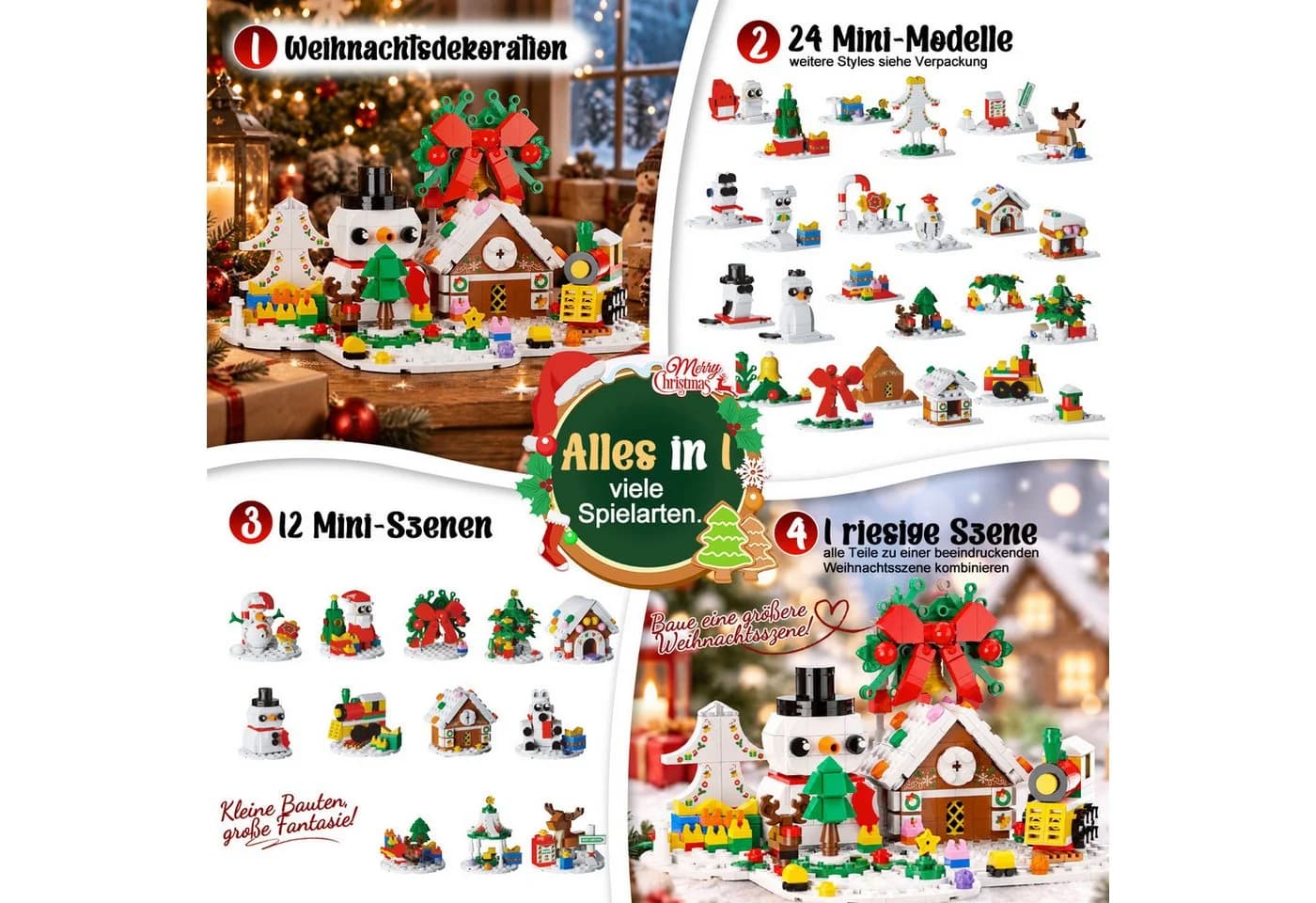 Esun Spielzeug-Adventskalender 2026 905-tlg Bauspielzeug 24 in 1 - Bild 3