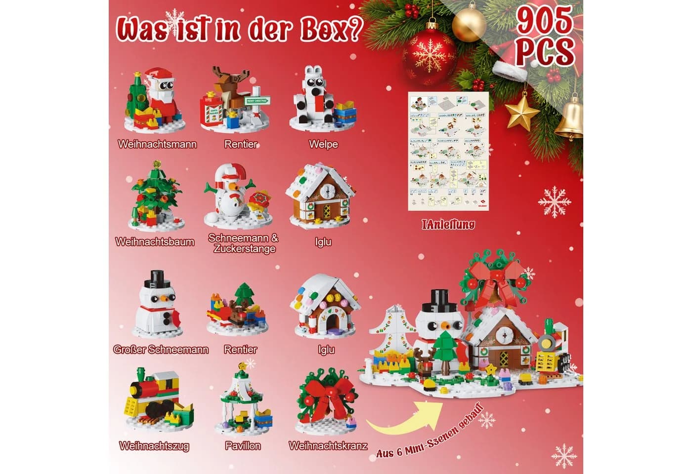Esun Spielzeug-Adventskalender 2026 905-tlg Bauspielzeug 24 in 1 - Bild 4