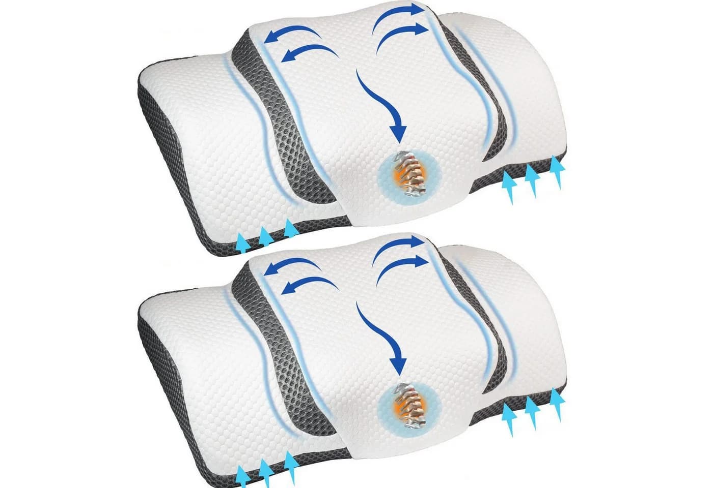 Esun Memory Foam Kopfkissen mit 9-Loch-Eis-Seide Bezug - Bild 2