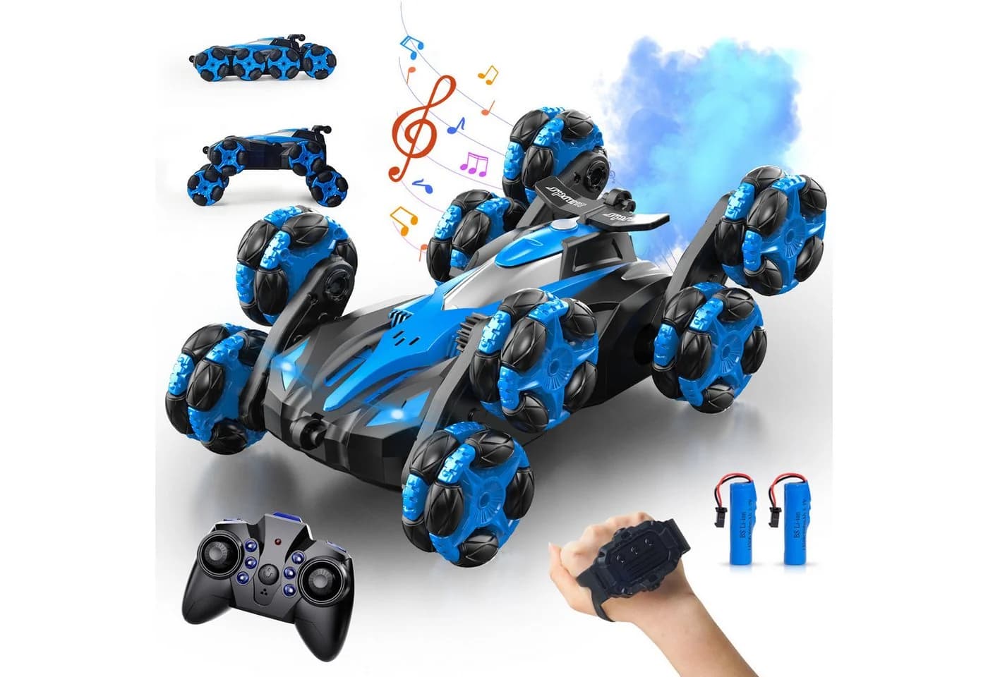 Esun RC-Auto Ferngesteuert 1:16 Stunt Car mit Sprühnebel & LED blau - Bild 2