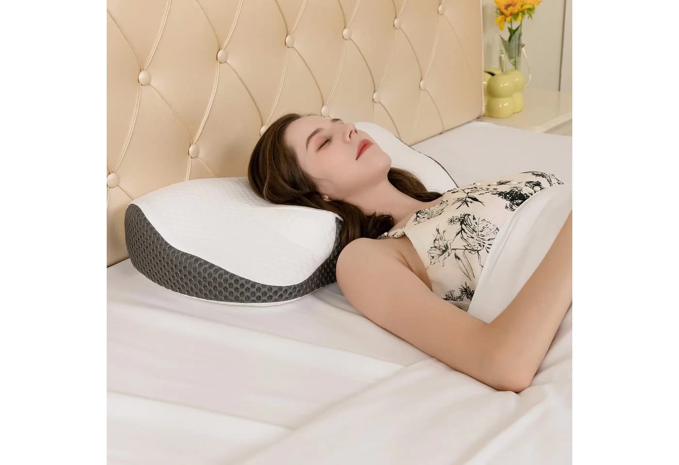 Esun Nackenstützkissen Memory Foam Weiß