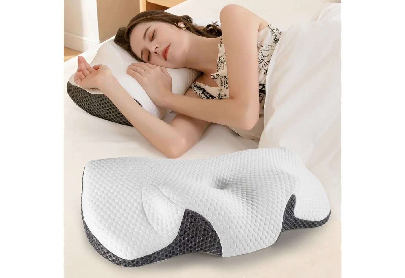 Esun Nackenstützkissen Memory Foam Weiß - Bild 2