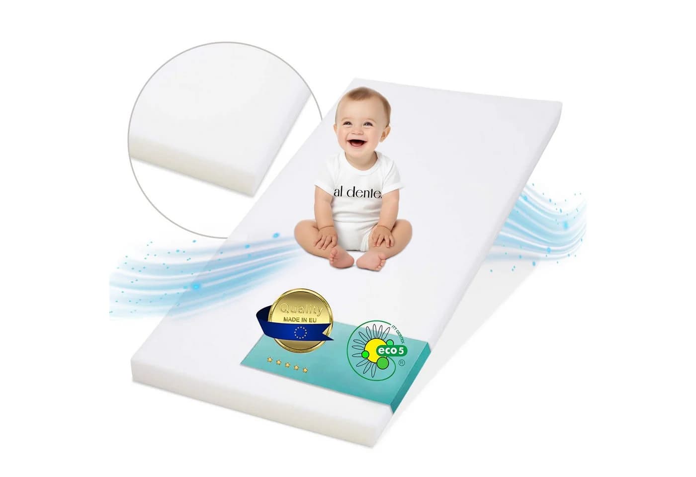 Best for Home Babymatratze Kindermatratze aus PUR-Schaum 6 cm weiß