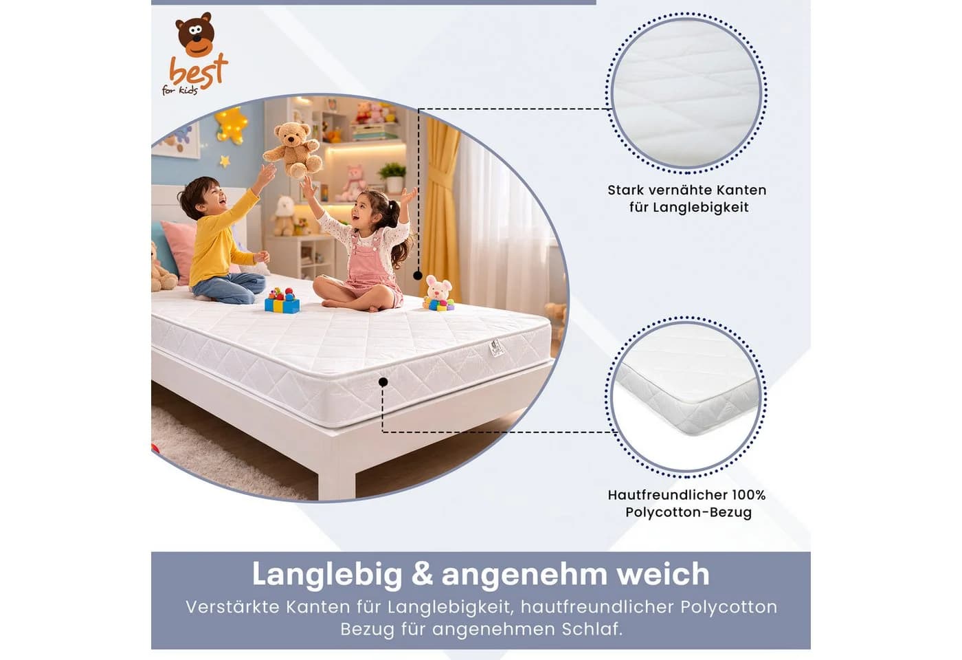 Best For Kids Babymatratze Weich, Atmungsaktiv & Gesund Schlafen - Bild 3