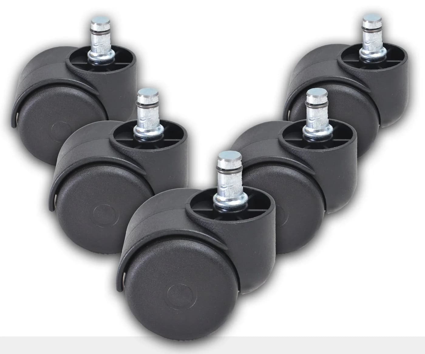 Best for Home Stuhlrolle 5er Set Hartbodenrollen Schwarz 11mm Stift