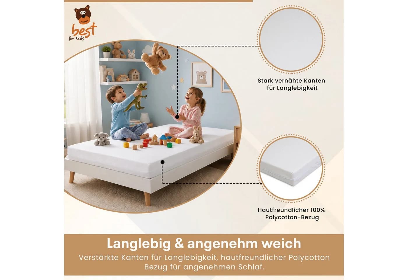 Best for Home Komfortschaummatratze H2 14 cm Weiß Allergikerfreundlich - Bild 3