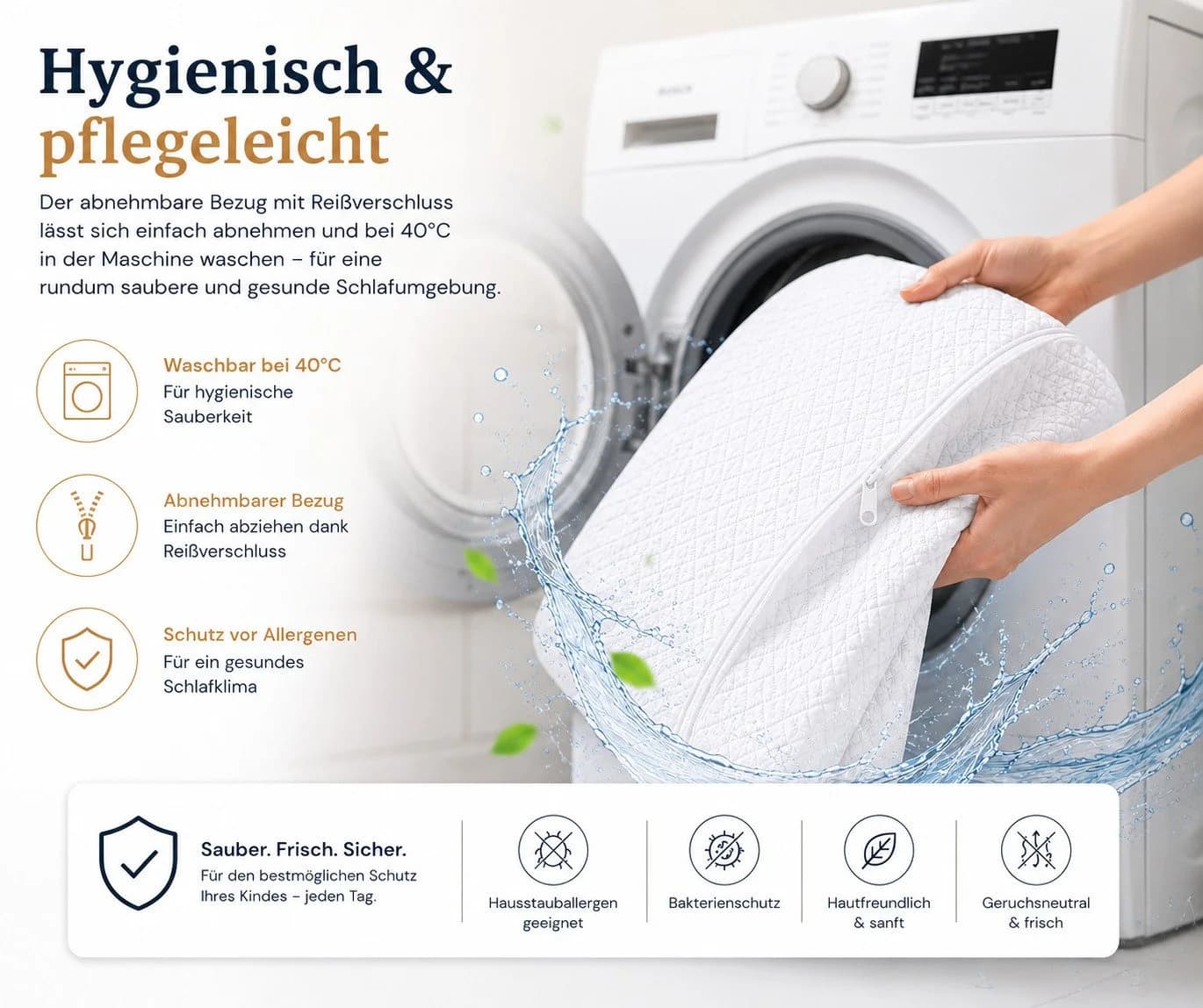 Best for Kids Kindermatratze Premium Weiß Atmungsaktiv Allergikerfreundlich - Bild 4