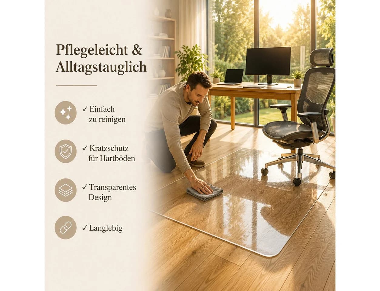 Best for Home Bürostuhlmatte Transparent Bodenschutzmatte - Bild 4