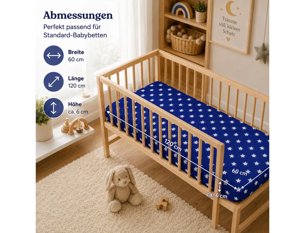Best for Kids Kindermatratze 60x120 cm Blau Allergikergeeignet - Bild 3