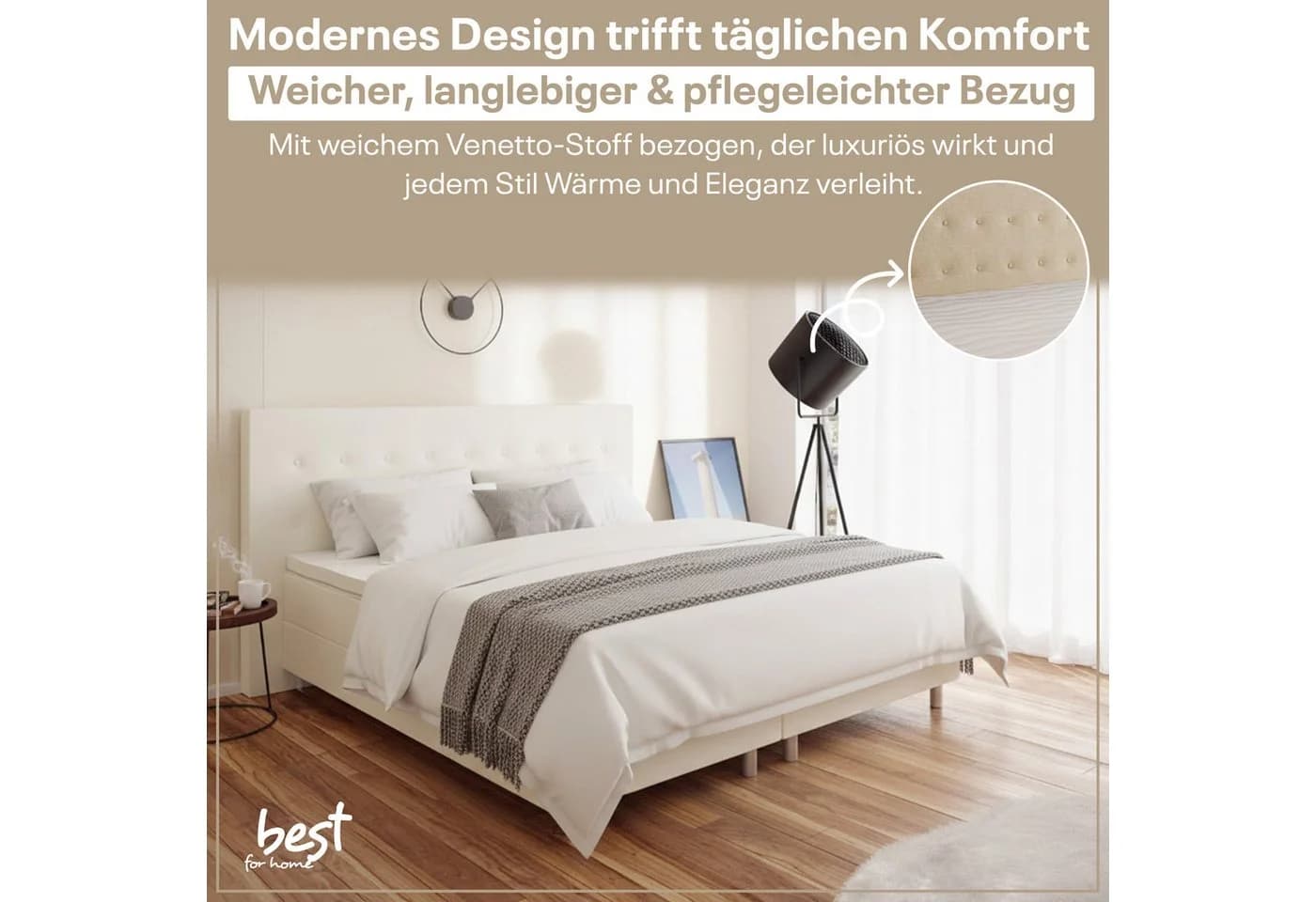 Best for Home Boxspringbett NEO mit Bonellfederkern & 5 cm Topper - Bild 3