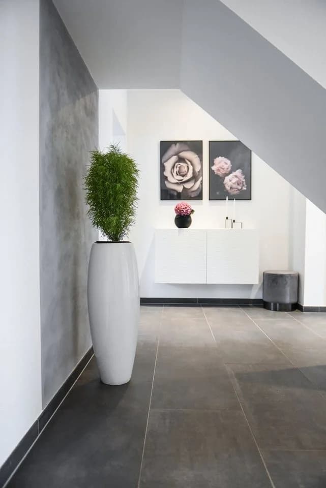 VIVANNO Bodenvase MAGNUM Rund Weiß Hochglanz Fiberglas - Bild 5