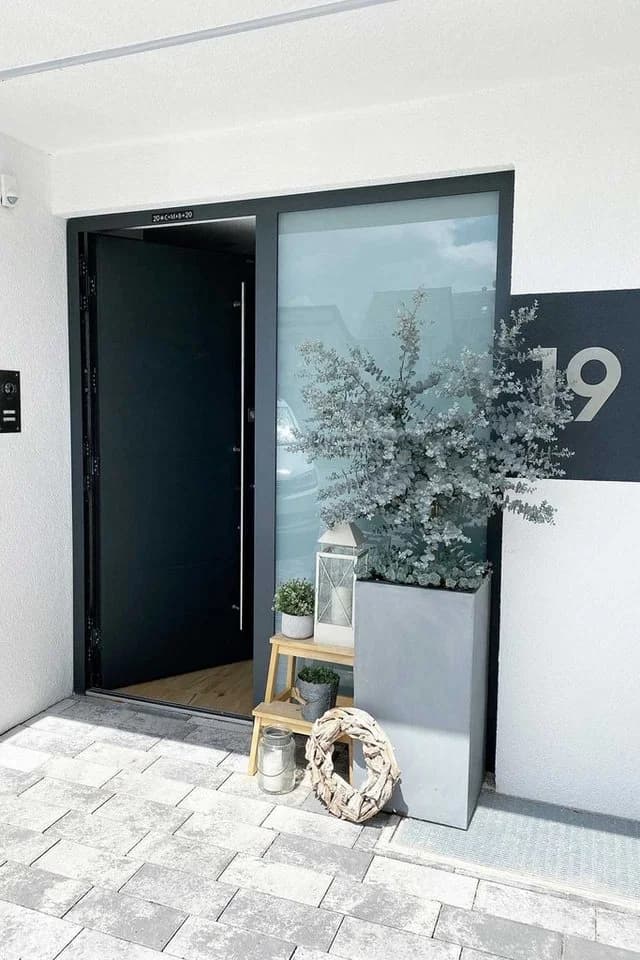 VIVANNO Pflanzkübel BLOCK Betongrau Fiberglas Modern